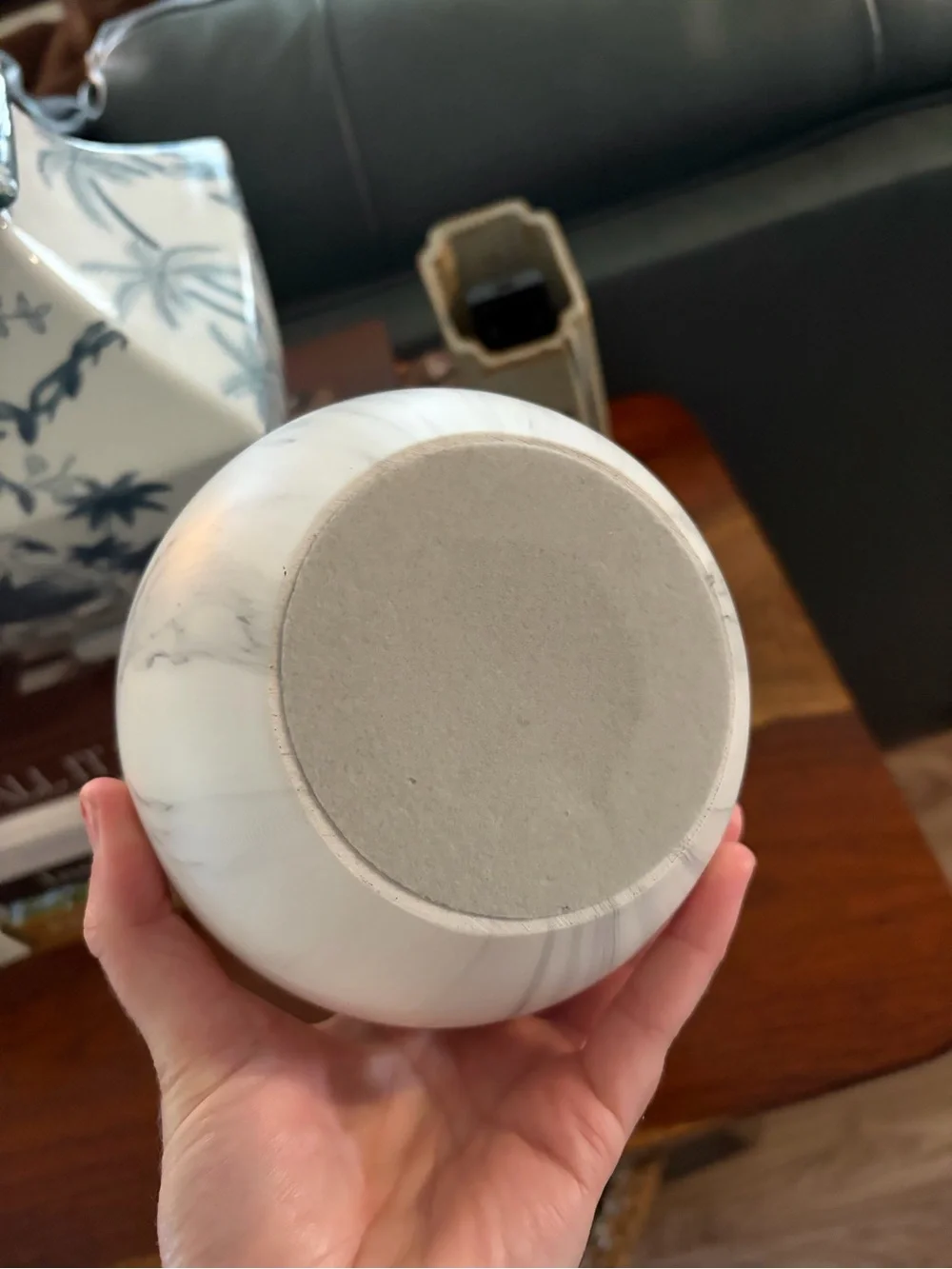 Bath & Body Works White Marble Globe Pedestal Candle Holder - Home Accents